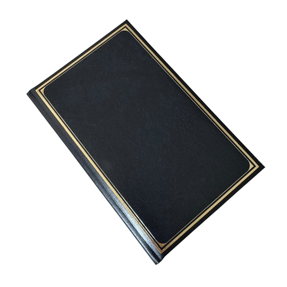 CR Gibson Black Faux Leather Lined Journal Gold Foil Border Made in USA